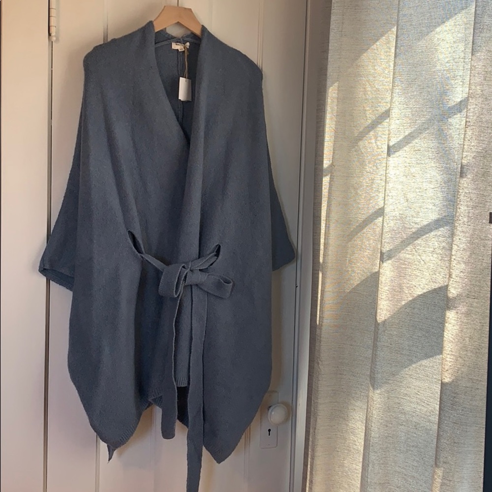 Blue wrap around poncho